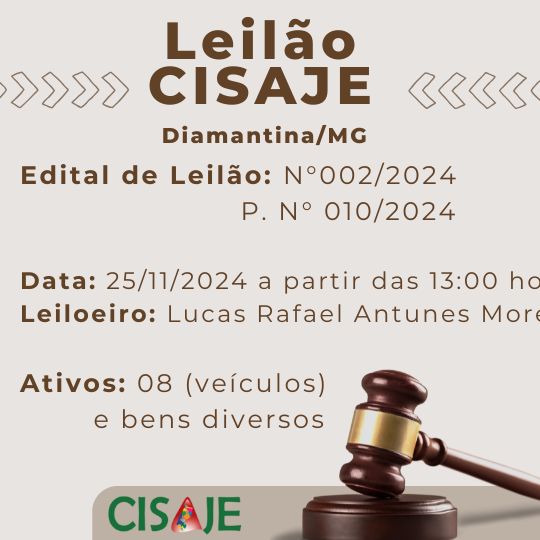 Leilão CISAJE- Diamantina/MG- P4199 - 04358